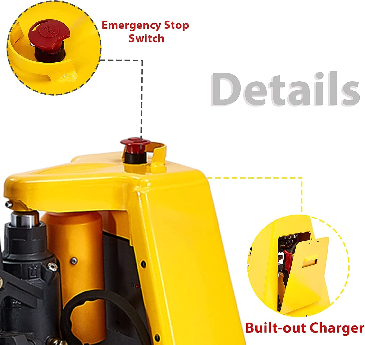 Xilin Electric Pallet Jack Truck Lithium Battery 3300LBS Capacity 48" x 27" Fork Size and Manual Hydraulic Lift Table Cart Double Scissor 330lbs Capacity 43.3" Lifting Height