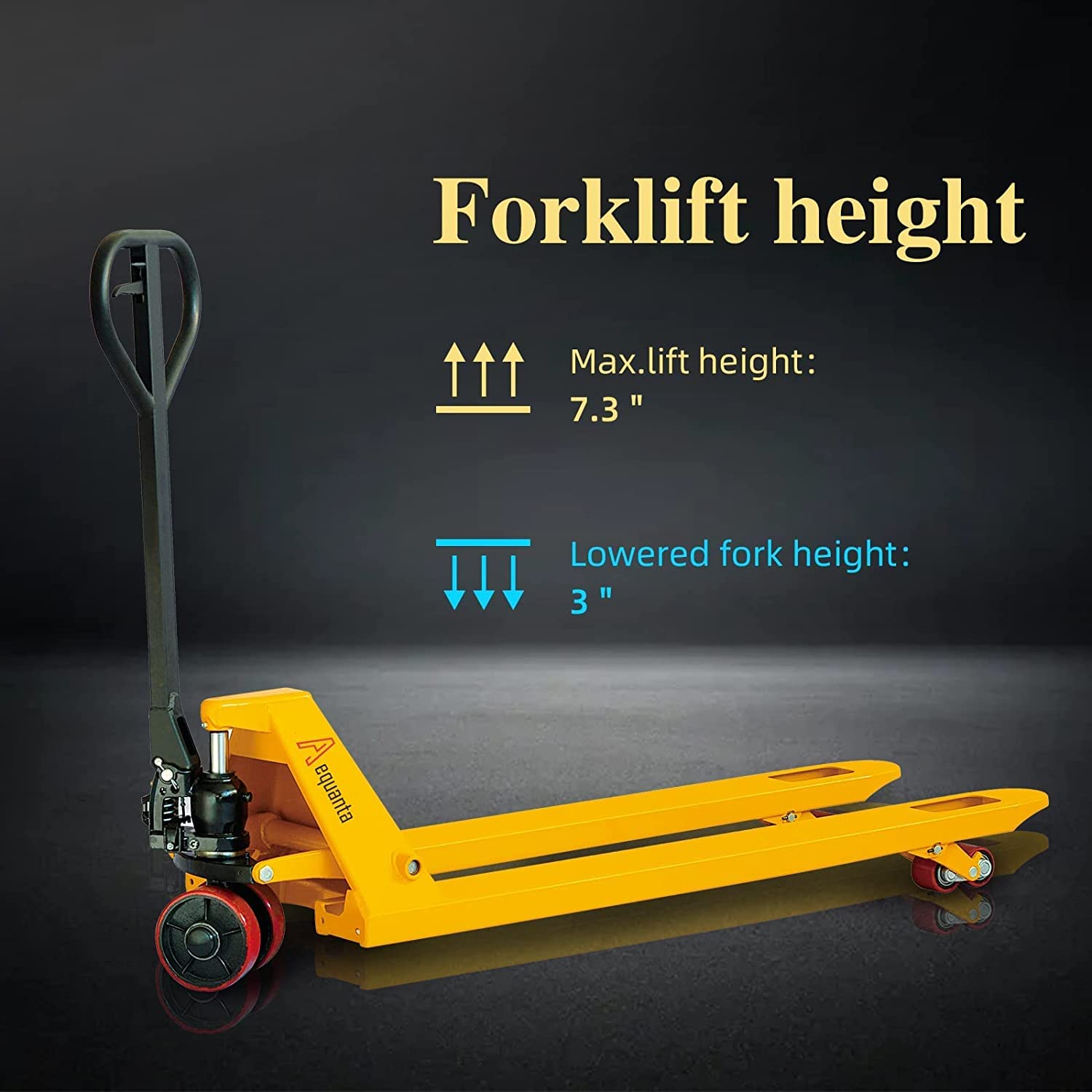 Aequanta Pallet Jack 3300lbs Capacity Electric Pallet Truck Lithium Battery Mini Type Jack 48''x27'' Fork and Manual Pallet Jack Industrial Hand Pallet Truck 48" Lx21'' W Forks 5500lbs Capacity