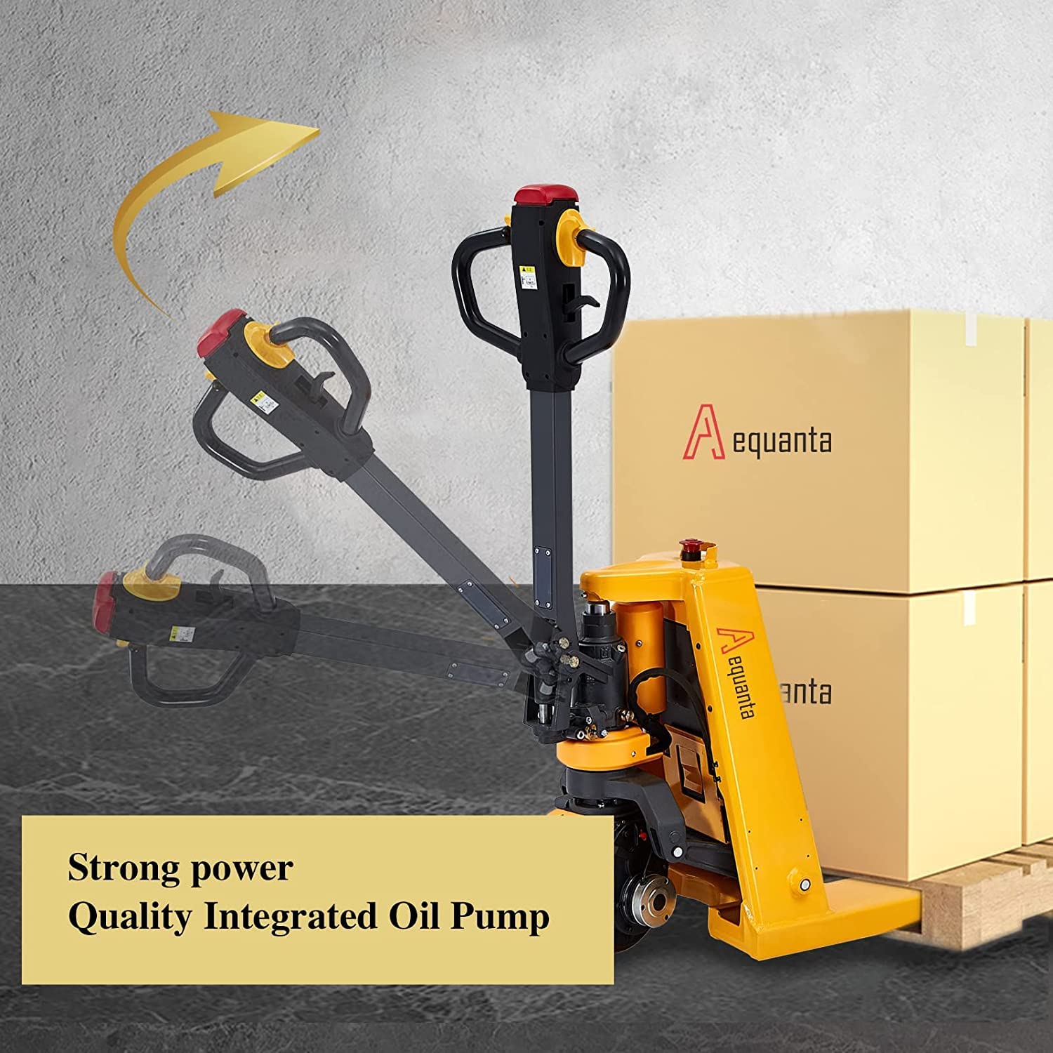 Aequanta Pallet Jack 3300lbs Capacity Electric Pallet Truck Lithium Battery Mini Type Jack 48''x27'' Fork and Manual Pallet Jack Industrial Hand Pallet Truck 48" Lx21'' W Forks 5500lbs Capacity