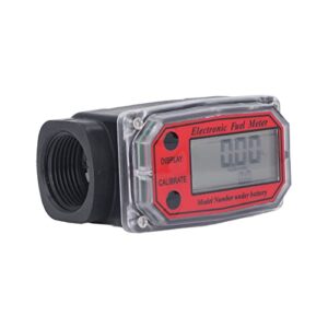 garosa electronic fuel meter, 1in electronic fuel meter, digital display gear fuelmeter liquid water meter, science lab flowmeters (red)