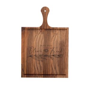 Custom Cutting Board | Personalized Cutting Board | Wedding Gifts | Custom Cutting Boards Wood Engraved | Engraved Cutting Board Personalized | Engagement Gift For Couple (With Handle)