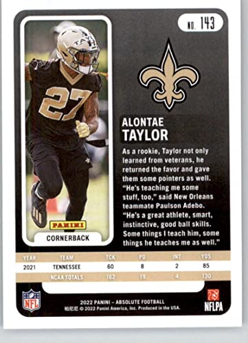 2022 Panini Absolute Green #143 Alontae Taylor NM-MT RC Rookie New Orleans Saints Football Trading Card NFL