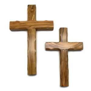 Olive Wood Wall Cross from Bethlehem, Wall Hanging Wooden Cross, confirmation cross gift, Baptism Gifts, Holy Wall cross, Hand Made religious décor Cross From the Holy Land (Medium Cross 6.2" x 4.2")