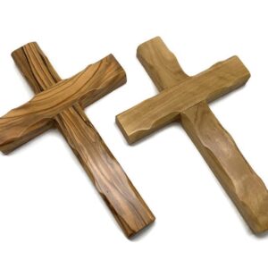 Olive Wood Wall Cross from Bethlehem, Wall Hanging Wooden Cross, confirmation cross gift, Baptism Gifts, Holy Wall cross, Hand Made religious décor Cross From the Holy Land (Medium Cross 6.2" x 4.2")