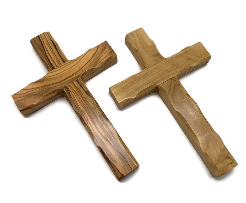 Olive Wood Wall Cross from Bethlehem, Wall Hanging Wooden Cross, confirmation cross gift, Baptism Gifts, Holy Wall cross, Hand Made religious décor Cross From the Holy Land (Medium Cross 6.2" x 4.2")