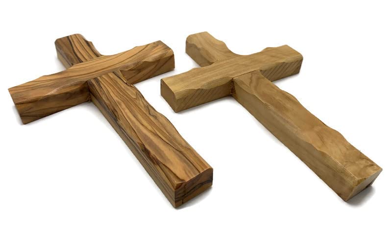 Olive Wood Wall Cross from Bethlehem, Wall Hanging Wooden Cross, confirmation cross gift, Baptism Gifts, Holy Wall cross, Hand Made religious décor Cross From the Holy Land (Medium Cross 6.2" x 4.2")