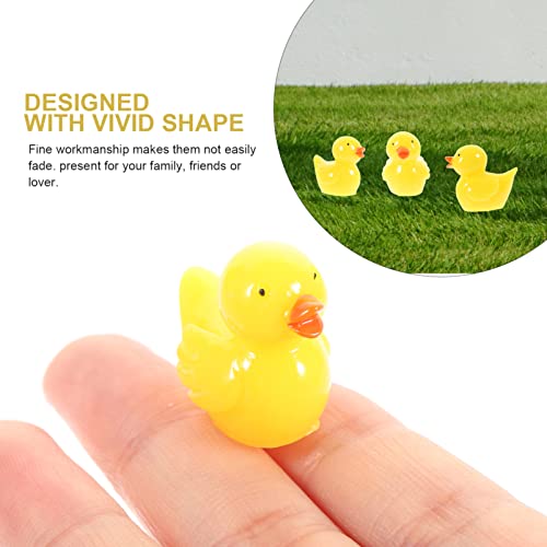 SEWACC 10pcs Micro Landscape Ornament Kitten Ornament Miniature Bonsai Decor Desk Topper Small Statue Garden Decoration Mini Ducks Decorations for Home Little Duck Resin Animal