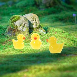 SEWACC 10pcs Micro Landscape Ornament Kitten Ornament Miniature Bonsai Decor Desk Topper Small Statue Garden Decoration Mini Ducks Decorations for Home Little Duck Resin Animal