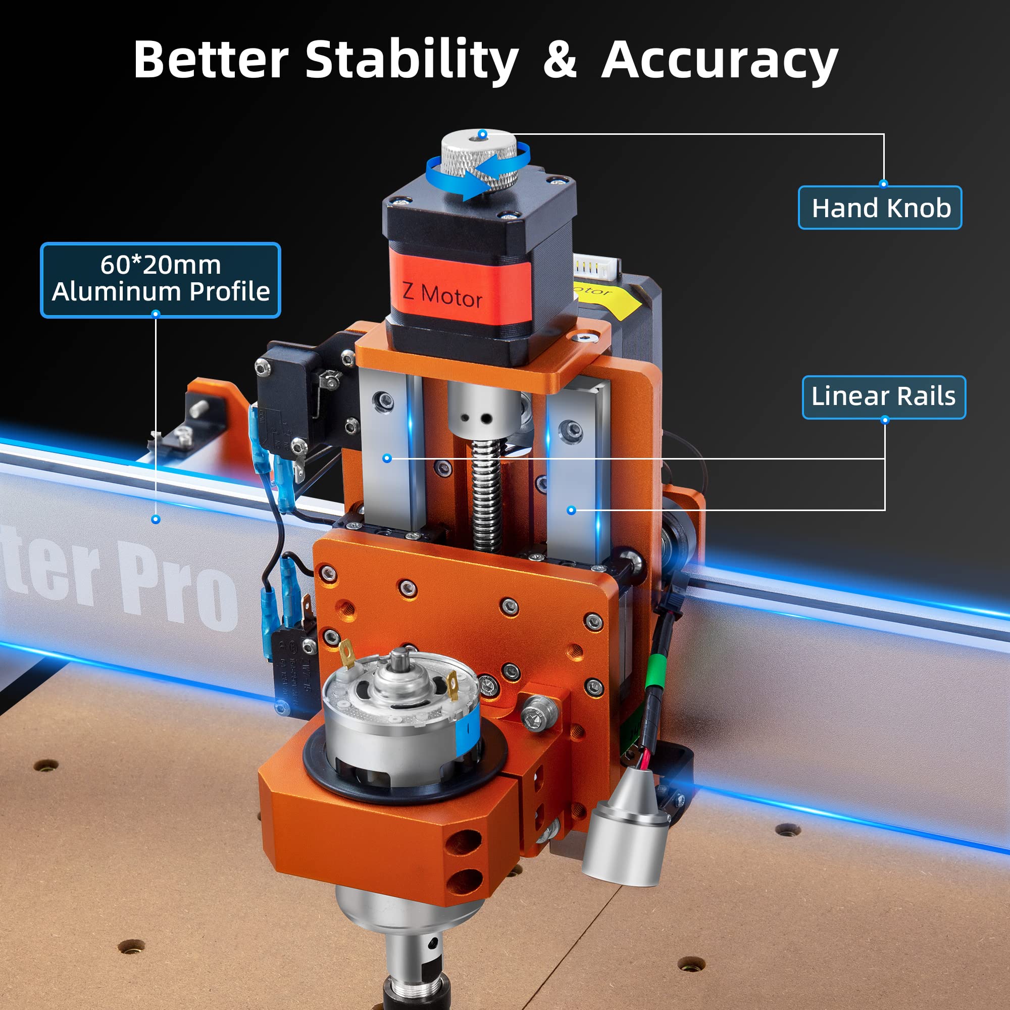 FoxAlien Masuter Pro CNC Router Machine with 40x80cm Extension Kit for Working Area Extend