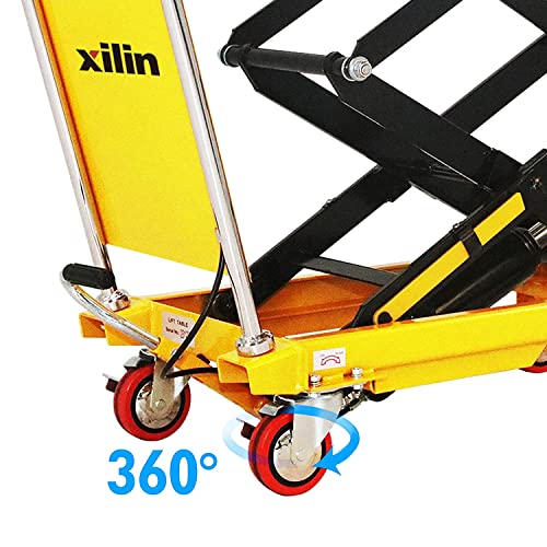 Xilin Manual Pallet Jack Truck,5500-Lbs, Capacity Pallet Truck 48" L x21 W Forks and Manual Double Scissors Trolley 770 lbs Capacity