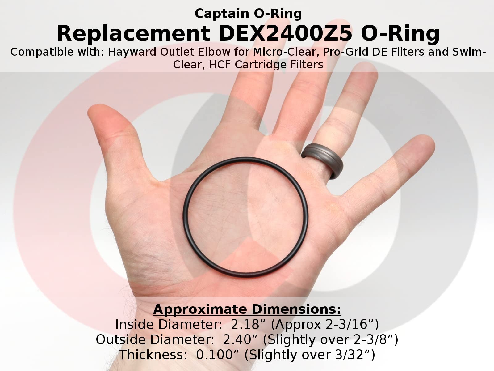 Captain O-Ring – Replacement DEX2400Z5 O-Ring for Hayward Outlet Elbow for Micro-Clear, Pro-Grid DE Filters and Swim-Clear, HCF Cartridge Filters (3 Pack)