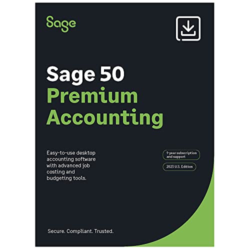 SAGE 50 PREMIUM ACCOUNTING 2023 U.S. 1-USER 1-YEAR SUBSCRIPTION (PC Download)