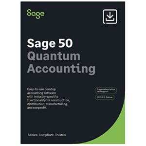 sage 50 quantum accounting 2023 u.s. 3-user 1-year subscription small business accounting software [pc download]