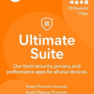 Avast Ultimate 2022 | Premium Security+Antivirus+Cleaner+VPN | 10 Devices, 1 Year [PC/Mac/Mobile Download]