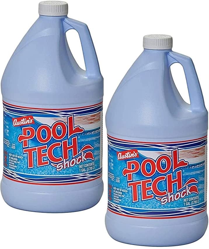 Liquid Chlorine Pool Shock 12.5% Sodium Hypochlorite 128fl oz, 2 Gallons/Pack for Swimming Pools, Hot Tubs and Spa's