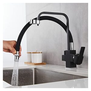 JEMITA Filter Kitchen Faucet Drinking Water Black Single Hole Mixer Tap 360 Rotation Pure Water Filter Kitchen Sinks Taps 6007 (Color : Black)