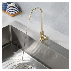 Stainless Steel Kitchen Water Filter Faucet Drinking Water Tap Reverse Osmosis Drinking Water Filter Sink Tap Kitchen Accessory (Color : Gold)