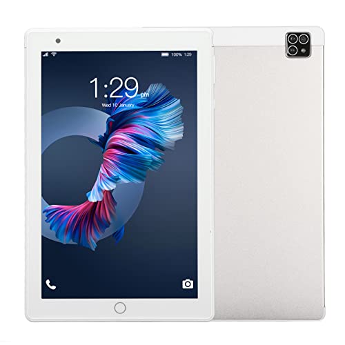 Kufoo HD Tablet, 2.4G WiFi 8in Tablet Silver Rear 8.0 Megapixels Front 2.0 Megapixels for Adults for Travel (US Plug)