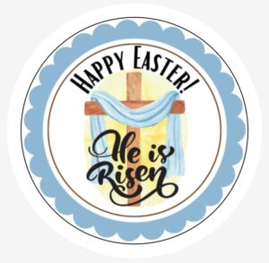 happy easter tag labels 2" round sticker labels, happy easter stickers set of 20 party favor sticker labels, classroom candy bags, mason jar stickers, happy easter gift labels