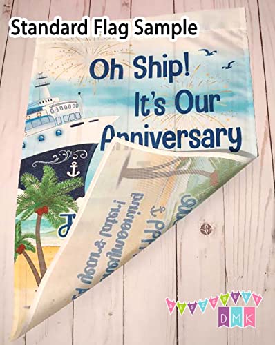 Oh Ship! It's Our Anniversary Trip - Cruise Door Decoration - PERSONALIZED - Banner - Flag - Standard or Premium Fabric - CF004