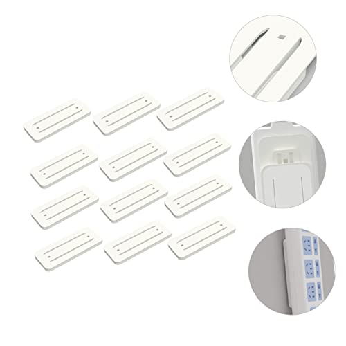 Toddmomy 12pcs Plastic Self Surge Paper Desk No Adhesive Wall-Mounted Free Office Strip Wall Sticker Router Power Punch for Socket Tv Cable Fixator Mounted Protector Stand Computer