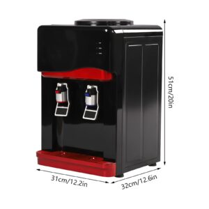 Black, Red Desktop Water Cooler Dispenser Top Loading Water Dispenser Hot & Cold Water Coolers with Child Safety Lock Drinking Fountain, 12.2 * 12.6 * 20 in