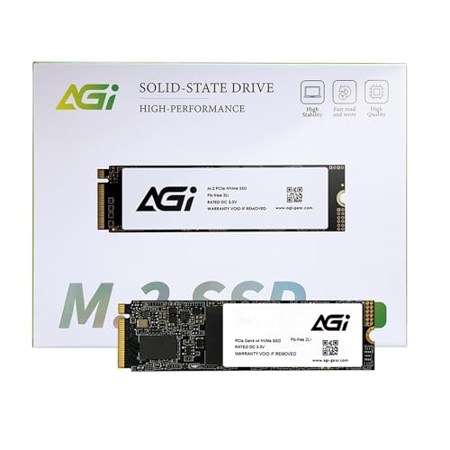 AGI 1TB AI818 PCIe NVMe M.2 Gen4x4 SLC Cache 3D TLC NAND Flash Internal Solid State Drive SSD with Heat Sink (R/W Speed up to 5000/4500 MBs)