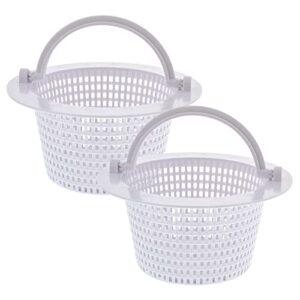 u.s. pool supply above ground pool thru-wall skimmer baskets with handles, 2 pack - swimming pool replacement baskets - standard small thru-wall size - skim remove debris, cleanout leaves, clean pool