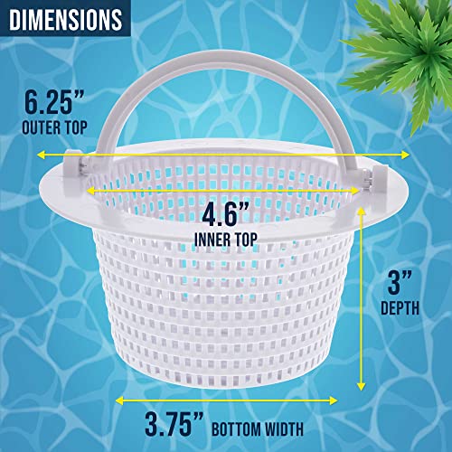 U.S. Pool Supply Above Ground Pool Thru-Wall Skimmer Baskets with Handles, 2 Pack - Swimming Pool Replacement Baskets - Standard Small Thru-Wall Size - Skim Remove Debris, Cleanout Leaves, Clean Pool