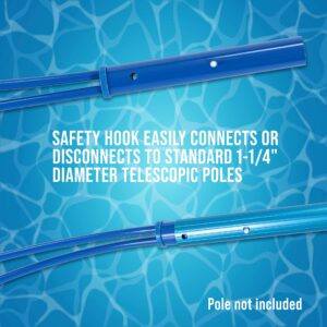 U.S. Pool Supply Swimming Pool Safety Hook - Emergency Life-Saving Rescue Equipment, Help Struggling, Drowning Swimmers, Teaching Preserver - Strong Aluminum Alloy, Attaches to 1-1/4" Telescopic Poles