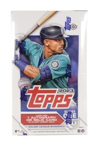 2023 topps series 1 baseball hobby box (24 packs/14 cards: 1 auto or mem, 1 silver pack)