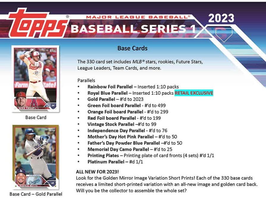 2023 Topps Series 1 Baseball Value Box