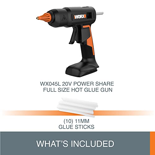 Worx 20V Power Share Full-Size Hot Glue Gun WX045L.9- (Tool Only)