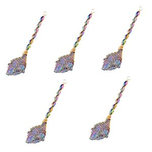 ARTIBETTER Desk Topper 5pcs Pendant Adornment Craft Cluster Material Shape Ornament Irregular Broom Specimen Handmade Random Mineral Stone Decor Crystal Hanging Dining Table Decor