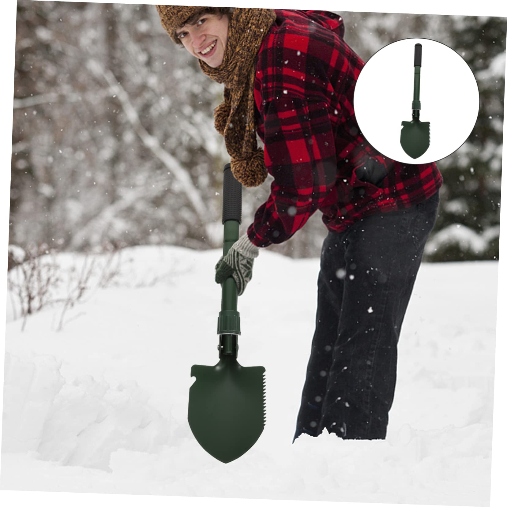 CLISPEED 3 Sets Snow Shovel Tri- Fold Handle Shovel Weeding Shovel Spade Shovel Soil Trowel Multipurpose Tool Pointed Garden Trowel Flower Shovel Beach Shovel Snow Removal Stainless Steel