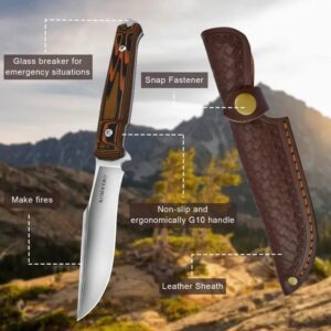 Pocket Knife For Outdoor Non-folding, Multi-functional,Tactical Wilderness Survival And Camping