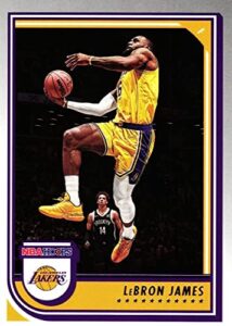 lebron james 2022 2023 hoops basketball series mint card #170 picturing him in his gold lakers jersey
