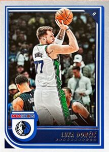 luka doncic 2022 2023 hoops basketball series mint card #119 picturing him in his white dallas mavericks jersey