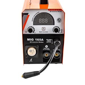 Digital MIG Welder - 165A 110/220V Dual Voltage, Gas/Gasless MIG Welding Machine, Automatic Feed Wire MIG/Lift TIG/ARC 3 in 1 Multiprocess Welder Machine,Support Gas Welding