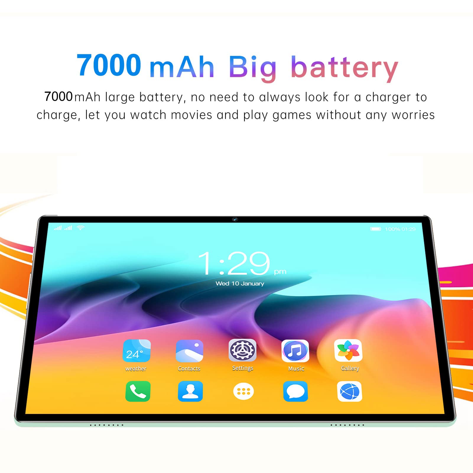 Pomya Tablet, 10 Inch 5G WiFi HD Tablet for Android 11, 8GB RAM 128GB ROM Tablet Supports 4G Network Calls, 7000mAh USB C Rechargeable Tablet for Daily Use