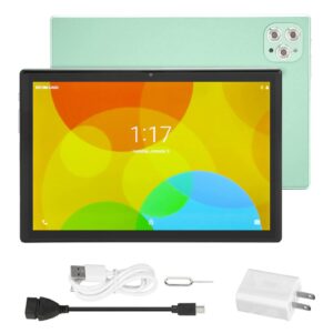10.1in 4G WiFi Tablet for Android 10.1, 6GB RAM 128GB ROM Octa Core 8MP 24MP Type C 5000mAh Rechargeable Green Tablet 16:9 Aspect Ratio Expandable 128GB, Easy to Set