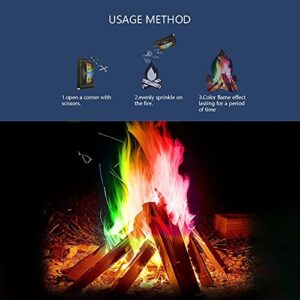 Magical Flames Fire Color Changing Fire Packets Color Fire Packets Camping Accessories Camping Gear Firecrackers Camping Gifts Party Festival Supplies Fireplace Supplies Outdoor Bonfire 1Pcs 30g