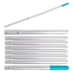 u.s. pool supply 10.5 foot aluminum telescopic swimming pool pole - 8 adjustable connecting sections, expandable step-up length - attach connect skimmer nets, rakes, brushes, vacuum heads, maintenance
