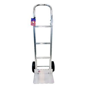 american lifting aluminum hand truck - 800 lb capacity with horizontal loop handle with 8-inch solid rubber tires - for travel moving office