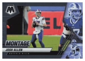 2021 panini mosaic montage #1 josh allen buffalo bills football official trading card of the nfl