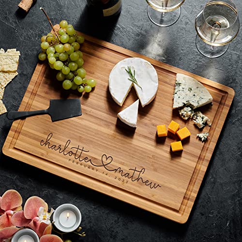 Personalized Wood Engraved Cutting Board - Customized Chopping Block - Unique Present for Wedding, Anniversary, Housewarming, Birthday, Holiday Gift Idea For Friends, Family, Mom, Dad.