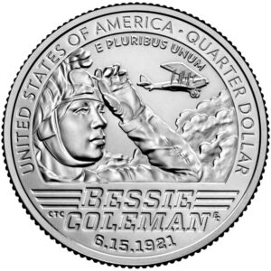 2023 s bessie coleman, american women quarter series single coin quarter seller uncirculated