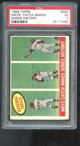1959 topps 464 willie mays catch makes series history psa 5 graded baseball card - baseball slabbed rookie cards