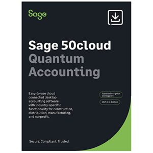 sage 50cloud quantum accounting 2023 u.s. 3-user 1-yr subscription cloud connected small business accounting software [pc download]