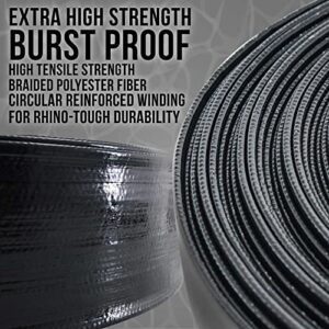 U.S. Pool Supply Black Rhino 2" x 25' Pool Backwash Hose with Hose Clamp - Extra Heavy Duty Superior Strength, Thick 1.2mm (47 mils) - Weather Burst Resistant - Drain Clean Swimming Pools and Filters